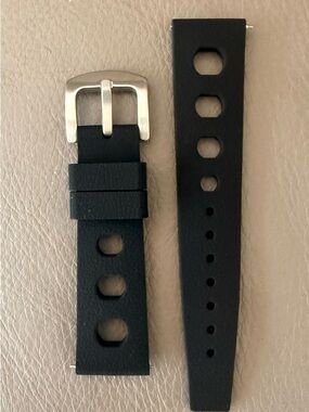 WatchCo FKM Tropical Rubber Silicone Watch Strap Band 20mm or 22mm Quick Release